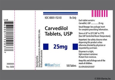 White Round Zc42 - Carvedilol 25mg Tablet