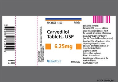 White Round Zc40 - Carvedilol 6.25mg Tablet