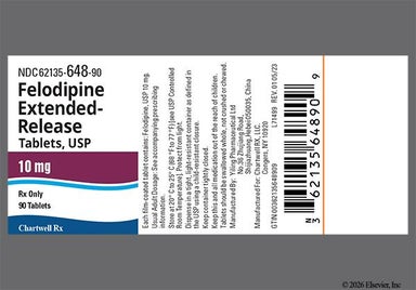 Red Round Y163 - Felodipine 10mg Extended-Release Tablet