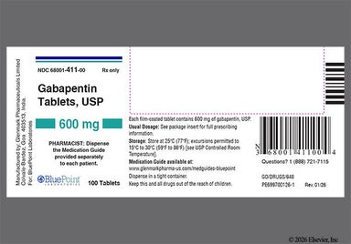 White Oval G 31 - Gabapentin 600mg Tablet