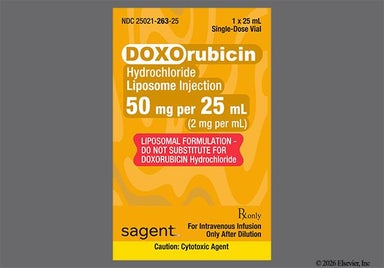 red - Doxorubicin Hydrochloride 50mg/25mL Liposomal Injection