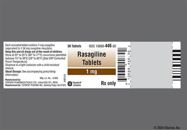 White Round 46 - Rasagiline Mesylate 1mg Tablet
