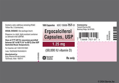 Green E09 - Ergocalciferol 1.25mg (50,000 International Units) Capsule