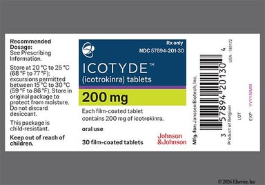 Brown And Yellow Oval 200 And Jnj - ICOTYDE 200mg Tablet