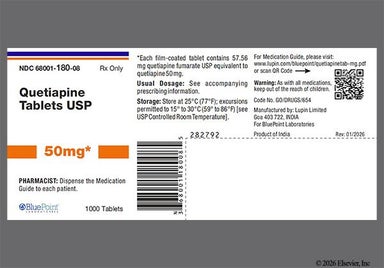White Round Lu And Y16 - Quetiapine Fumarate 50mg Tablet