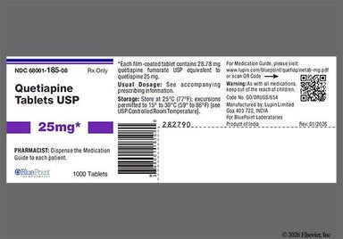 Pink Round Lu And Y15 - Quetiapine Fumarate 25mg Tablet