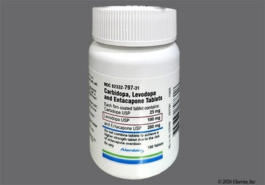 Red-Brown Oval J J - Carbidopa/Levodopa/Entacapone 25mg-100mg-200mg Tablet