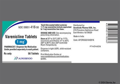 Blue Oblong Va And 1 - Varenicline 1mg Tablet