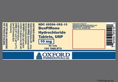White Round O And 092 - Buspirone Hydrochloride 10mg Tablet