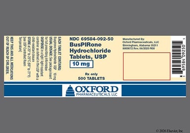 White Round O And 092 - Buspirone Hydrochloride 10mg Tablet