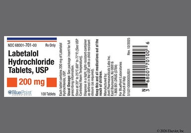 White Round 724 - Labetalol Hydrochloride 200mg Tablet