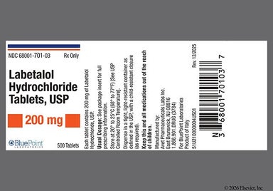 White Round 724 - Labetalol Hydrochloride 200mg Tablet