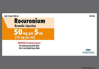 yellow - Rocuronium Bromide 50mg/5mL Solution for Injection (HealthTrust)
