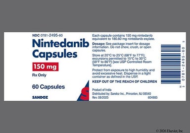 Brown Nt150 - Nintedanib Esylate 150mg Capsule
