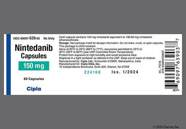 Brown C639 - Nintedanib Esylate 150mg Capsule