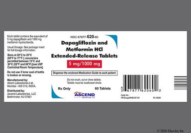 Pink Oval 5/1000 And D/M - Dapagliflozin/Metformin 5mg-1000mg Extended-Release Tablet