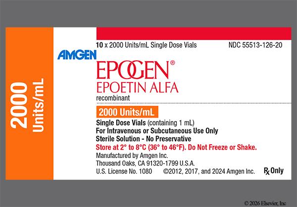 colorless - EPOGEN 2,000units/mL Solution for Injection