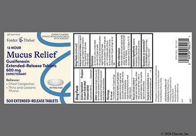 White Oblong G233 - Foster & Thrive 12 Hour Mucus Relief 600mg Extended-Release Tablet