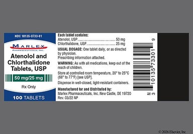 White Round N 390 - Atenolol/Chlorthalidone 50mg-25mg Tablet