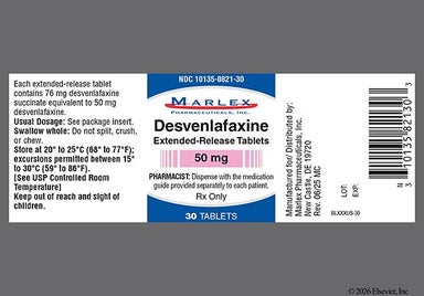Pink Square 50 - Desvenlafaxine 50mg Extended-Release Tablet