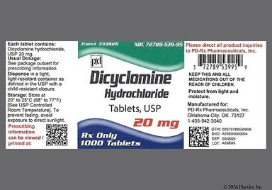 Blue Round C31 - Dicyclomine Hydrochloride 20mg Tablet