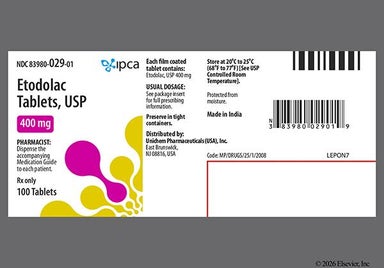 Brown Oval I And 49 - Etodolac 400mg Tablet