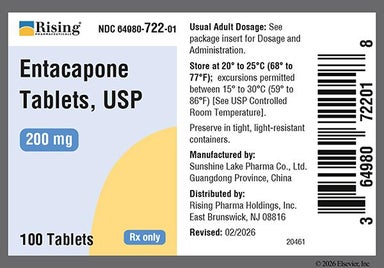 Orange-Brown Oblong S51 - Entacapone 200mg Tablet