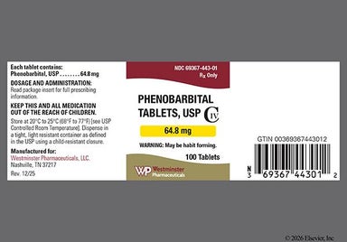 White Round 25 And L H - Phenobarbital 64.8mg Tablet