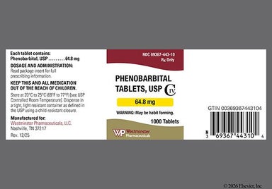 White Round 25 And L H - Phenobarbital 64.8mg Tablet
