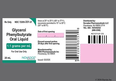 yellow - Glycerol Phenylbutyrate 1.1g/mL Liquid