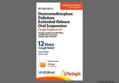 orange - Dextromethorphan Polistirex 12 Hour Cough Relief 30mg/5mL Extended-Release Suspension (Orange)