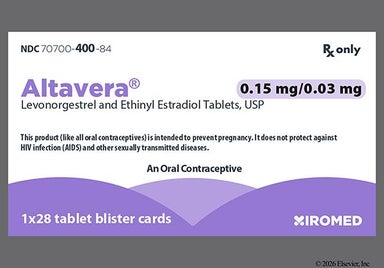 White Round J1 And Sz - Altavera 28-Day 0.15mg-0.03mg Tablet
