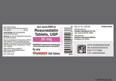 Pink Round R20 - Rosuvastatin Calcium 20mg Tablet