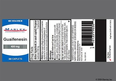 White Oblong C16 - Guaifenesin 400mg Caplet
