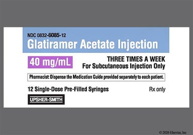 yellow - Glatiramer Acetate Pre-Filled Syringe 40mg/mL Solution for Injection (Three Times A Week)