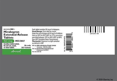 Yellow Oval 50 - Mirabegron 50mg Extended-Release Tablet (Once-Daily)