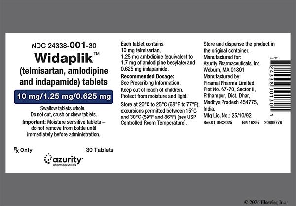 White Oval Uld - Widaplik 10mg-1.25mg-0.625mg Tablet