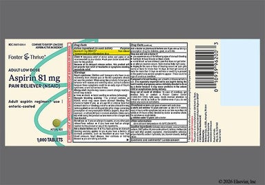 Yellow Round 81 - Foster & Thrive Aspirin Adult Low Dose 81mg Enteric Coated Tablet