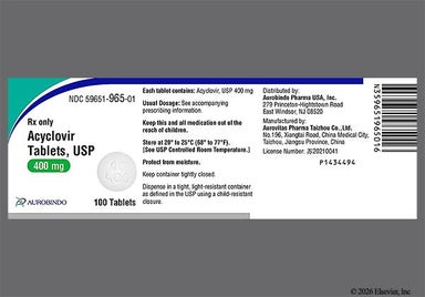 White Round Ac 400 - Acyclovir 400mg Tablet