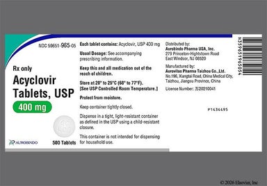 White Round Ac 400 - Acyclovir 400mg Tablet