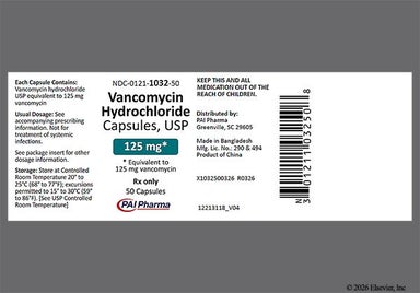 Blue And Brown 1032 125 Mg - Vancomycin Hydrochloride 125mg Capsule