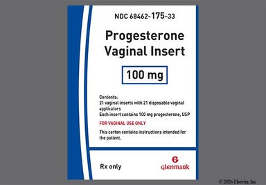 White Oblong G And 175 - Progesterone 100mg Vaginal Insert