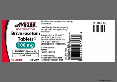 Orange Oval B14 And M - Brivaracetam 100mg Tablet