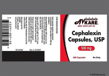 Orange Teva 3147 - Cephalexin 500mg Capsule