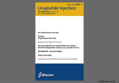 colorless - Liraglutide 18mg/3mL Pre-Filled Pen Solution for Injection