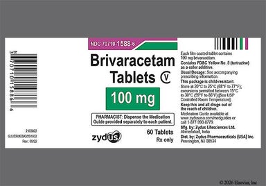 Green Oval 1588 - Brivaracetam 100mg Tablet