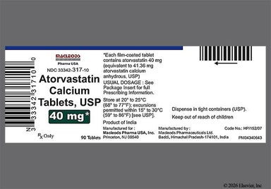 White Oval M37 - Atorvastatin Calcium 40mg Tablet