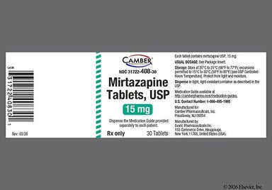 Yellow Oval E 15 - Mirtazapine 15mg Tablet