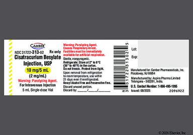 colorless - Cisatracurium Besylate 10mg/5mL Solution for Injection