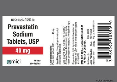 Brown Round Fl 17 - Pravastatin Sodium 40mg Tablet